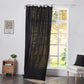 Black Linen Curtain With Tie Top on Window