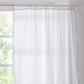 100% Linen White Curtains with Black Embroidered Edge Detail