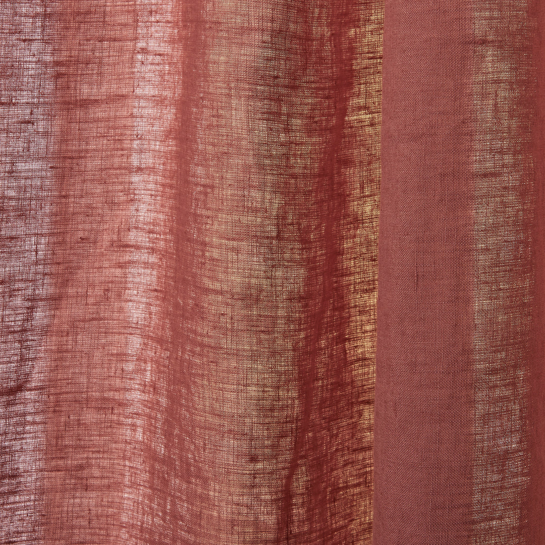 Rust Red Linen Curtain Texture Detail