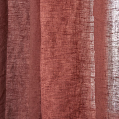 Rust Red Linen Curtain Texture Detail