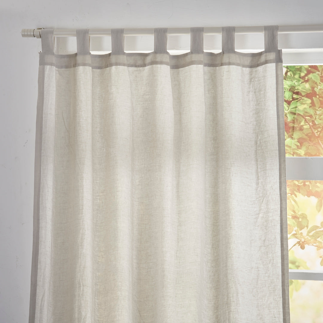 Tab Top of Cool Gray Curtain