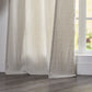 Hem of Cool Gray Linen Curtain with Tab Top