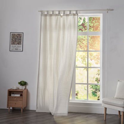 Cool Gray Linen Curtain With Tab Top