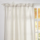 Tie Top on Cool Gray Linen Curtain