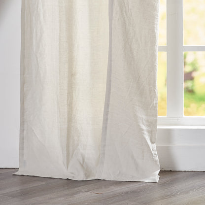 Hem of Cool Gray Linen Curtain