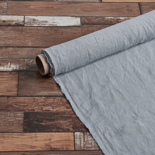 Roll of Alloy Gray Linen Fabric by the Yard