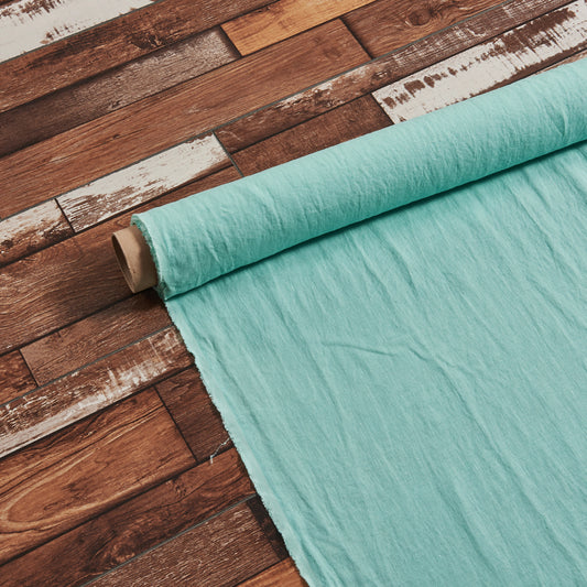 Roll of Aqua Green Linen Fabric
