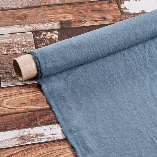 Roll of French Blue Linen Fabric