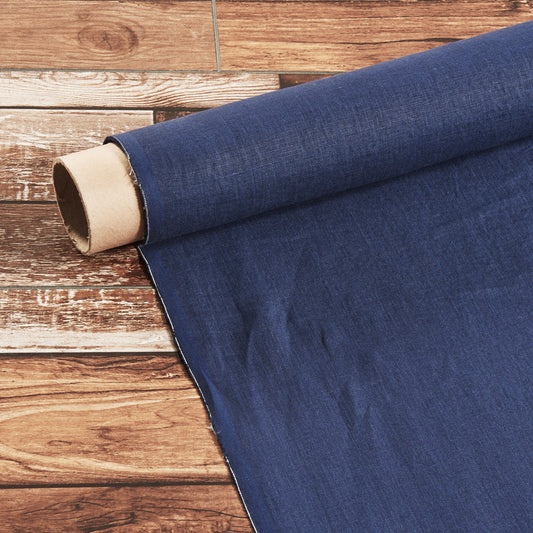 Roll of Indigo Blue Linen Fabric by the Yard