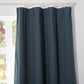 Top of Linen French Blue Curtain with Cotton Lining on Window