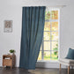 French Blue Linen Curtain With Back Tab on Window