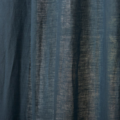 French Blue Linen Curtain Texture