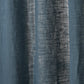 Texture Detail on French Blue Linen Curtain With Rod Pocket