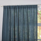 Rod Pocket Top on French Blue Linen Curtain
