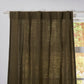 Back Tab Top of Olive Green Linen Curtain