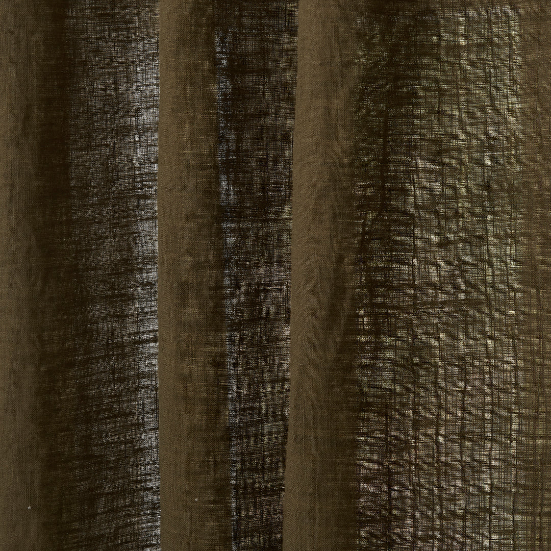 Linen Texture of Olive Green Linen Curtain
