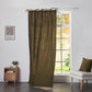 Olive Green Linen Curtain With Tie Top on Window