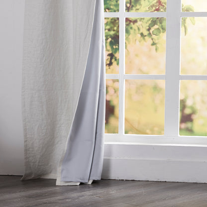 Liner Detail on Ivory Linen Curtain With Blackout Lining