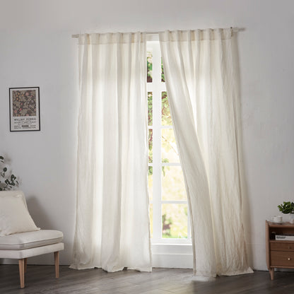 Ivory Linen Curtains With Cotton Lining