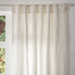 Top of Ivory Linen Curtain With Cotton Lining on Windows