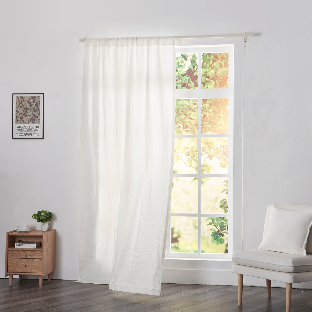 Ivory Linen Curtain With Rod Pocket