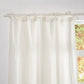 Tie Top on Ivory Linen Curtain