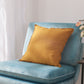 Mustard Yellow Linen Cushion Cover with Embroidered Edge for Throw Pillow