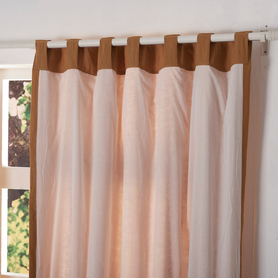 Back of Mustard Yellow Linen Curtain With Cotton Lining