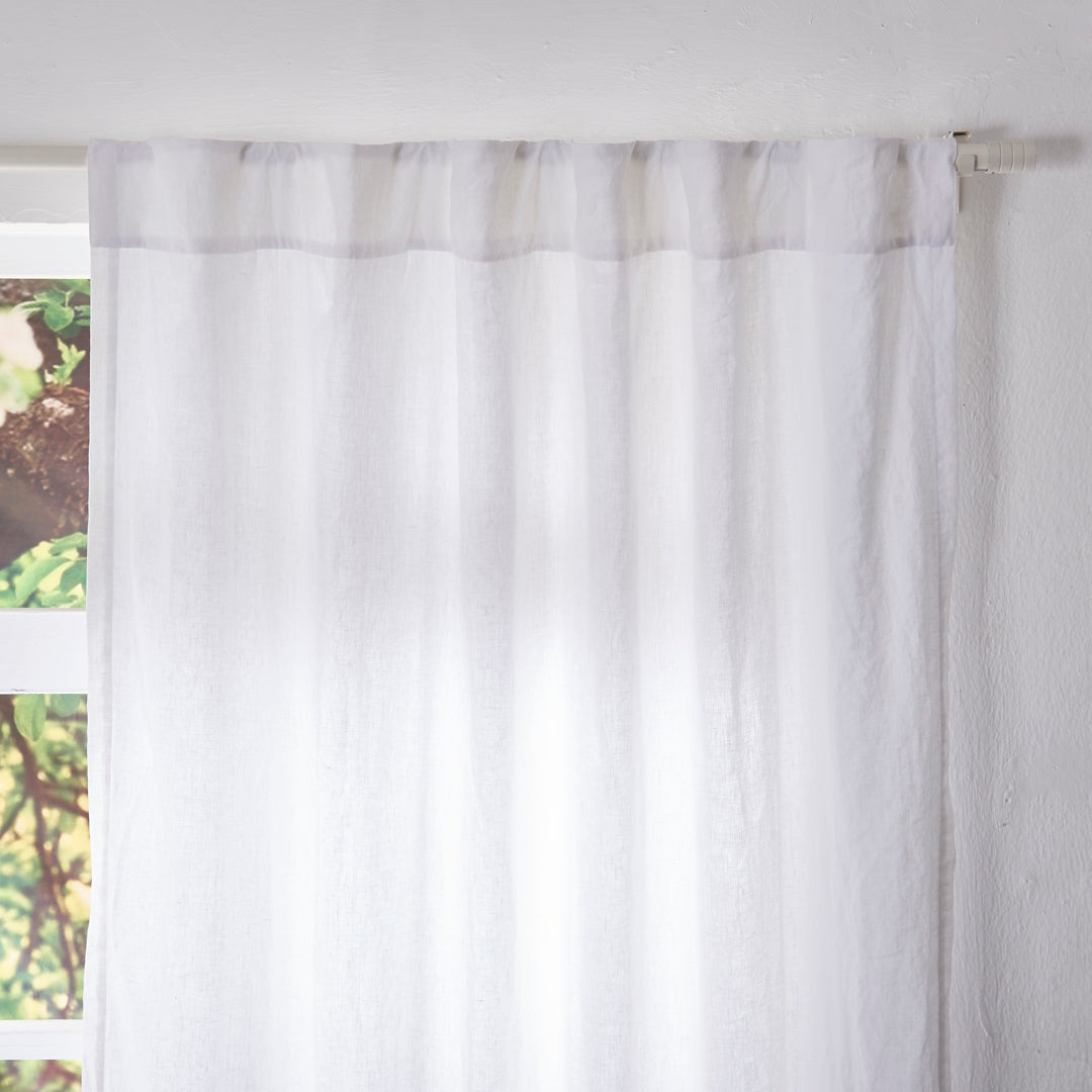 White Linen Curtain With Cotton Lining