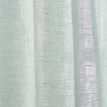 Texture Detail of Pale Blue Linen Curtain