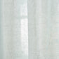 Close-up detail of 100% linen pale blue curtain