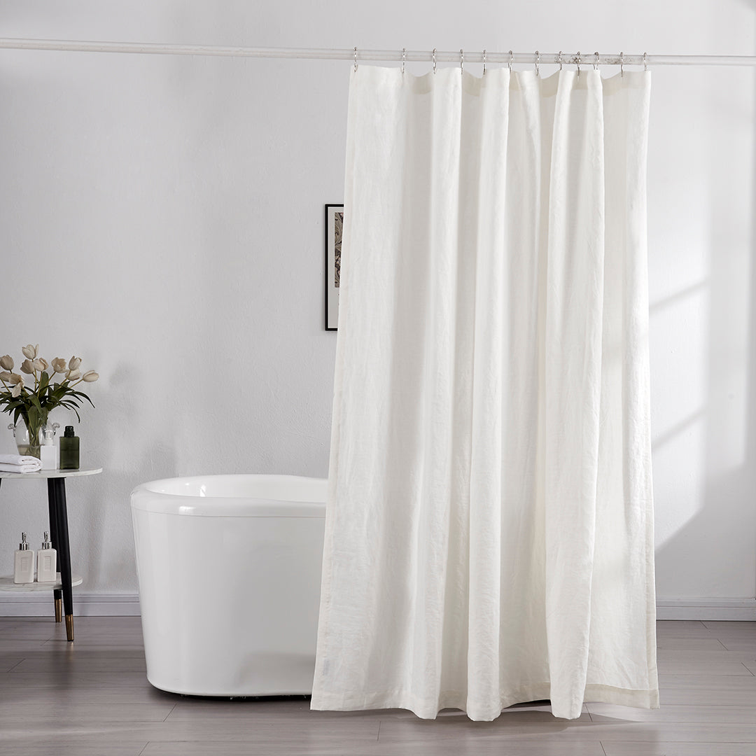 Ivory Linen Shower Curtain