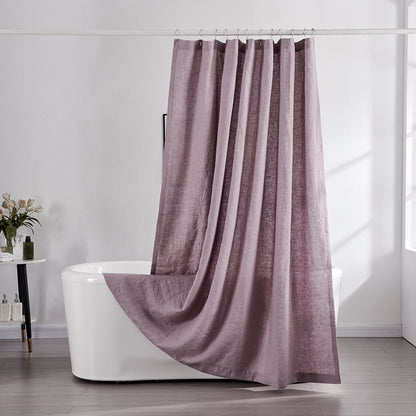 Lilac Linen Shower Curtain in Bathroom
