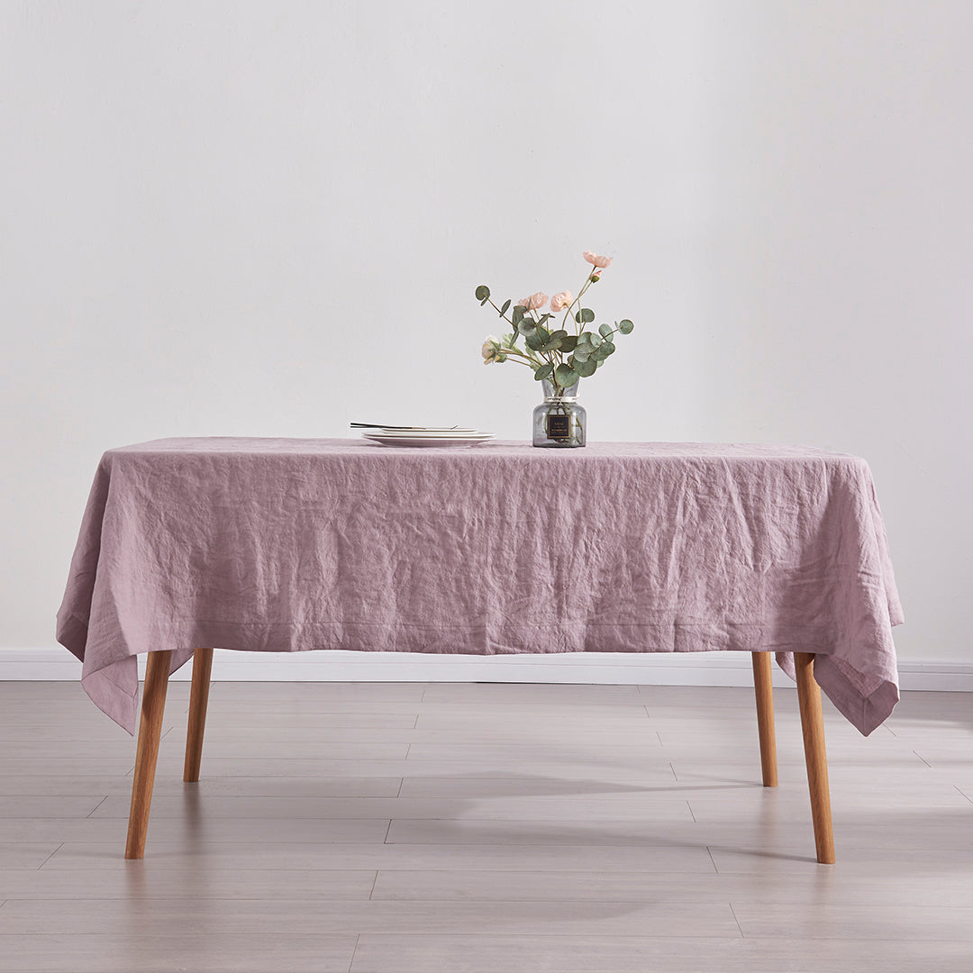 Lilac Linen Rectangle Tablecloth