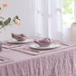 Lilac Linen Napkin Set on Dining Table