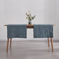 French Blue Linen Table Runners Sideways on Table