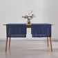 Indigo Blue Linen Table Runners Set on Table