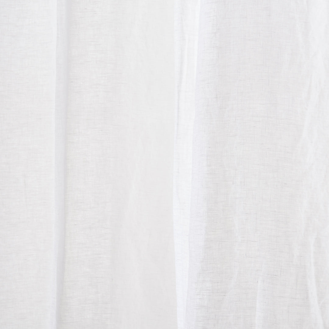 Optic White Linen Curtain Texture Detail