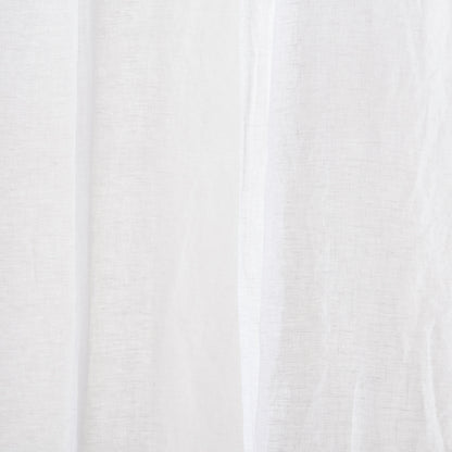 Optic White Linen Curtain Texture Detail